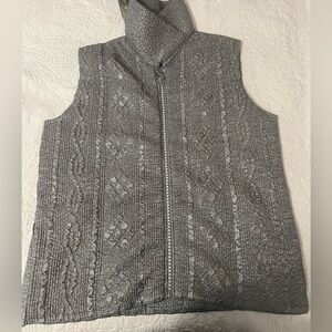 Gray Patterned Sleeveless Vest